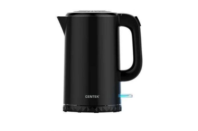 Чайник CENTEK CT-0020 черный 2200Вт, 1,7 л, металл, двойные стенки