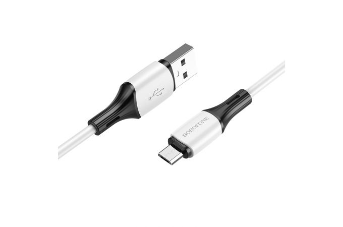 Кабель USB - MicroUSB BOROFONE BX79 силиконовый 2,4A (белый) 1м