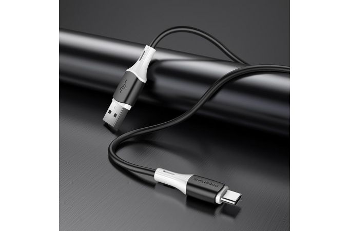 Кабель USB - USB Type-C BOROFONE BX79, 2,4A (черный) силиконовый 1м