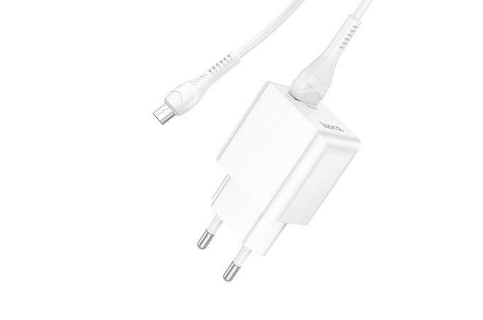 Сетевое зарядное устройство USB + кабель MicroUSB HOCO C98A Proton QC3.0 3000mAh (белый)