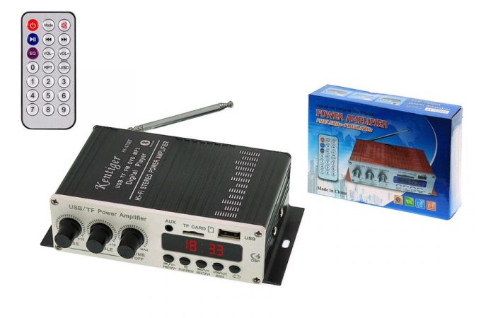 Усилитель звука Kentiger HY-470BT (2х20Вт, USB, TF, FM, bluetooth)
