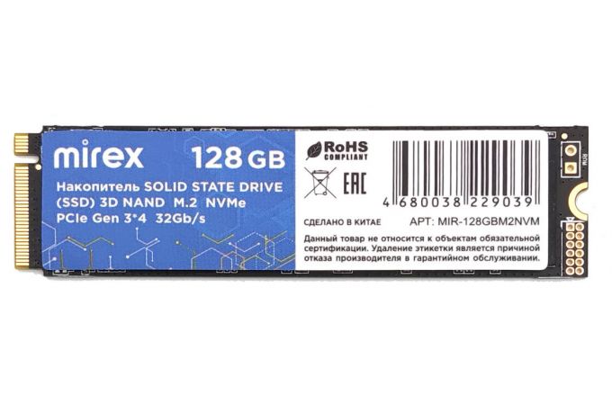 Накопитель SSD M.2 NVMe Mirex 128GB PCle Gen 3*4