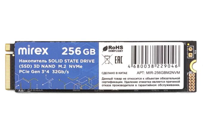 Накопитель SSD M.2 NVMe Mirex 256GB PCle Gen 3*4