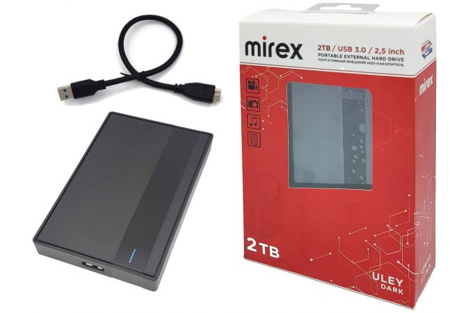 Внешний HDD Mirex ULEY DARK 2TB 2.5'' USB 3.0 (чёрный корпус)