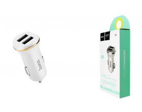 Автомобильное зарядное устройство АЗУ 2USB HOCO Z1 2400 mAh (белый)