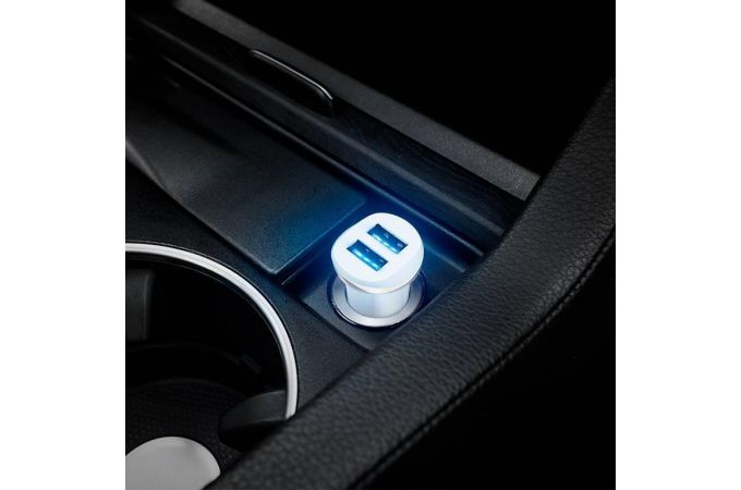Автомобильное зарядное устройство АЗУ 2USB HOCO Z1 2400 mAh (белый)