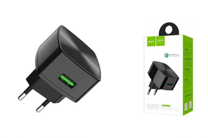 Сетевое зарядное устройство USB HOCO C70A Cutting-edge single port QC3.0 2400mAh (черный)
