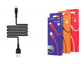 Кабель USB - USB Type-C BOROFONE BX30, 3A (черный) 1м (силиконовый)