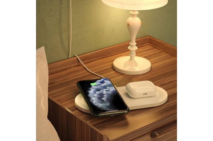 Беспроводное зарядное устройство 2 в 1 BOROFONE BQ7 (белый)