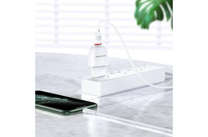 Сетевое зарядное устройство USB BOROFONE BA49A Vast power single port 2100mAh (белый)