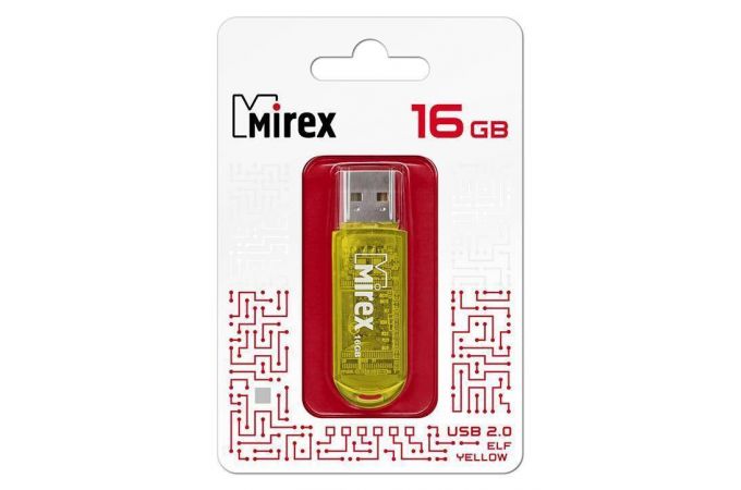 Флешка USB 2.0 Mirex ELF YELLOW 16GB