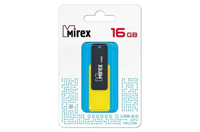 Флешка USB 2.0 Mirex CITY YELLOW 16GB (ecopack)