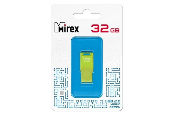 Флешка USB 2.0 Mirex MARIO GREEN 32GB (ecopack)