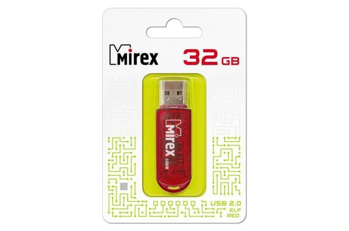 Флешка USB 2.0 Mirex ELF RED 32GB (ecopack)