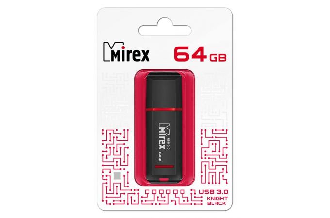 Флешка USB 3.0 Mirex KNIGHT BLACK 64GB (ecopack)