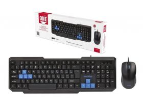 Комплект клавиатура+мышь проводной мультимедийный Smartbuy ONE (SBC-230346-KB) (черно-синий)
