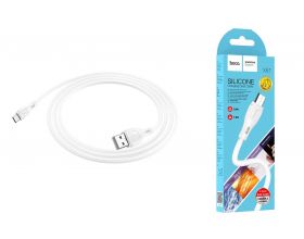 Кабель USB - MicroUSB HOCO X61 2,4A (белый) 1м (силикон)