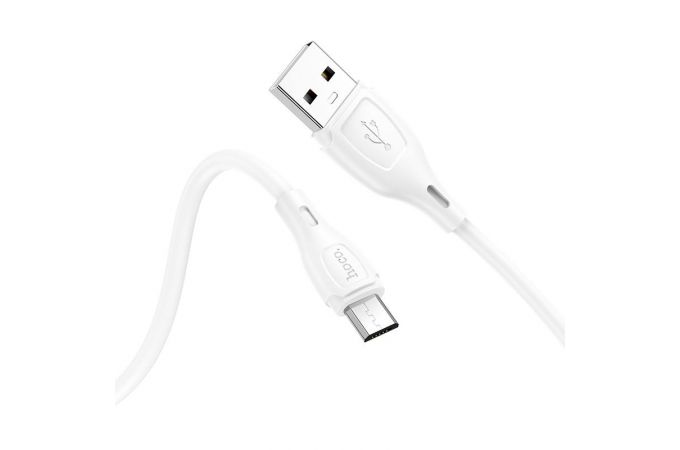 Кабель USB - MicroUSB HOCO X61 2,4A (белый) 1м (силикон)