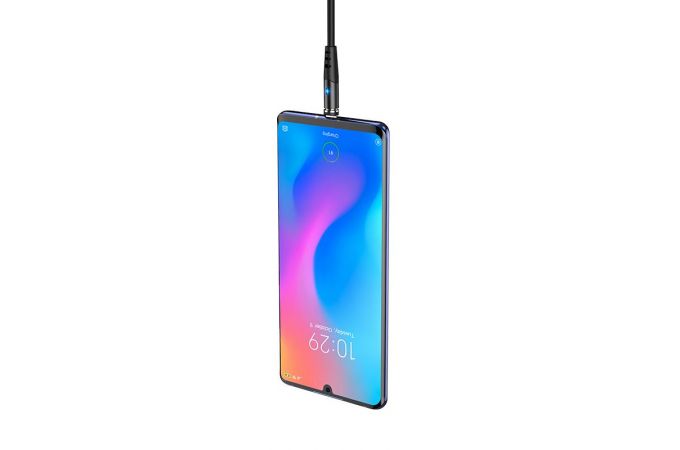 Кабель USB - USB Type-C HOCO X60, 2A (черный) 1м (магнитный, силиконовый, LED индикатор)