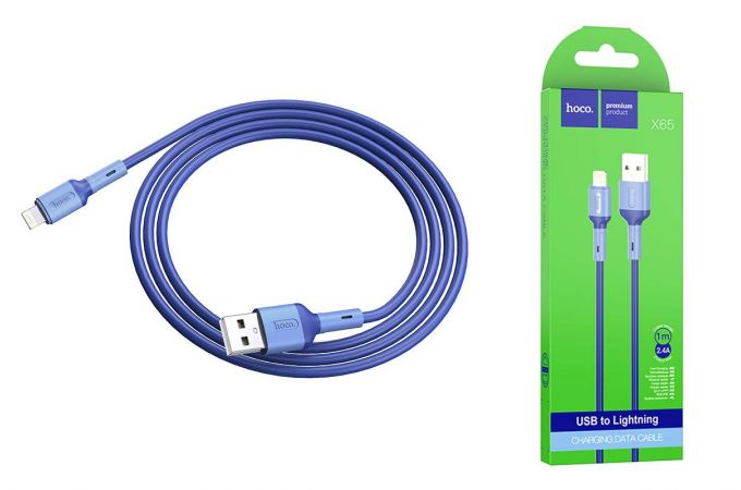 Кабель USB - Lightning HOCO X65, 2,4A (синий) 1м