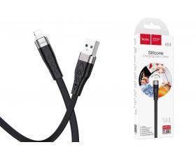 Кабель USB - Lightning HOCO X53, 2,4A (черный) 1м (силиконовый)