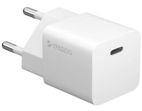 Сетевое зарядное устройство Deppa (11400) USB-C, PD, GaN, 20W белый