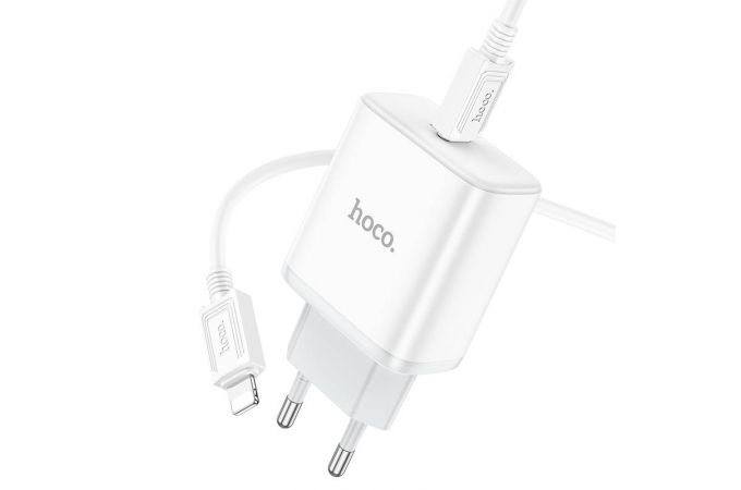 Сетевое зарядное устройство USB-C + кабель Lightning - Type-C HOCO C104A  charger PD20W  (белый)