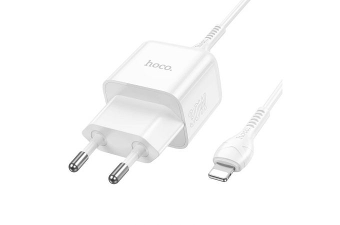 Сетевое зарядное устройство USB-C + кабель Lightning - Type-C HOCO N32 charger PD30W  (белый)