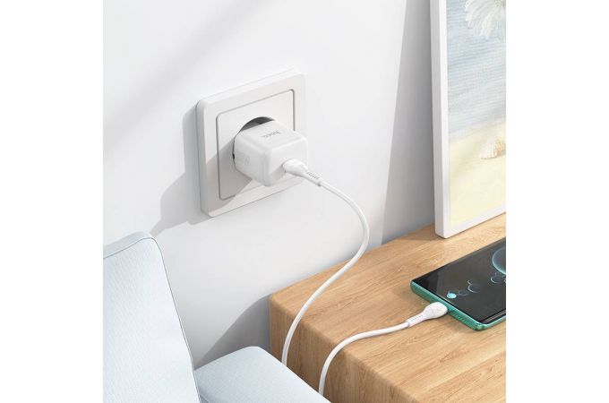 Сетевое зарядное устройство USB-C + кабель Type-C HOCO N32 PD30W (белый)