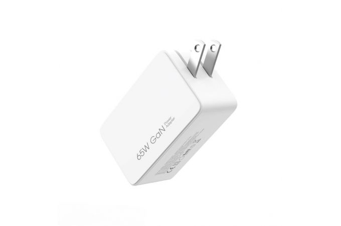 Сетевое зарядное устройство USB + 2 USB-C XO CE13 (EU) 65W GaN tech fast charging (2USB-C 65W/1USB-A 22.5W) White