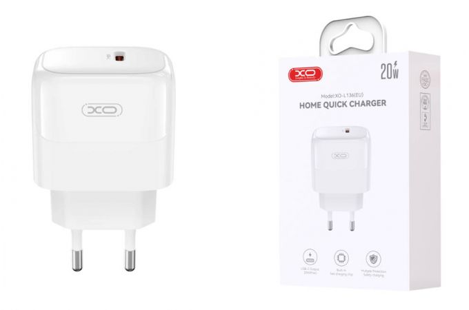 Сетевое зарядное устройство USB-C XO L136 PD20W Fast Charging White