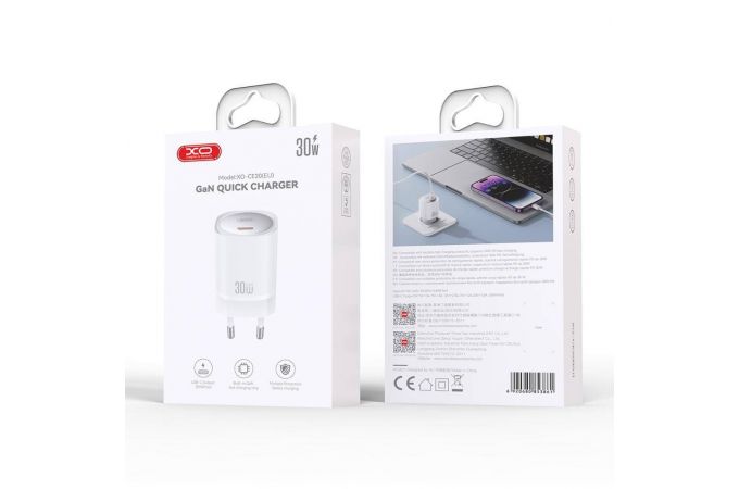 Сетевое зарядное устройство USB-C XO CE20(EU) PD30W/PPS33W fast charger White