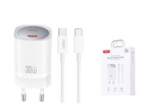 Сетевое зарядное устройство USB-C + кабель Type-C-Type-C XO CE20( PD30W/PPS33W 1USB-C fast charger White