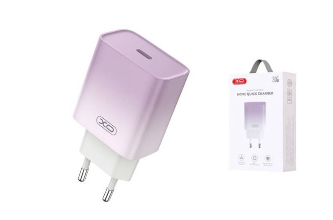 Сетевое зарядное устройство USB-C XO CE18 (EU) PD30W fast charging purple