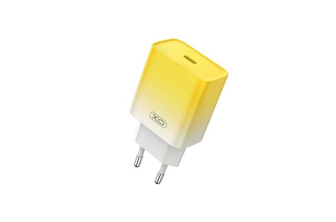 Сетевое зарядное устройство USB-C + кабель Lightning - Type-C XO CE18 (EU) PD30W fast charging yellow