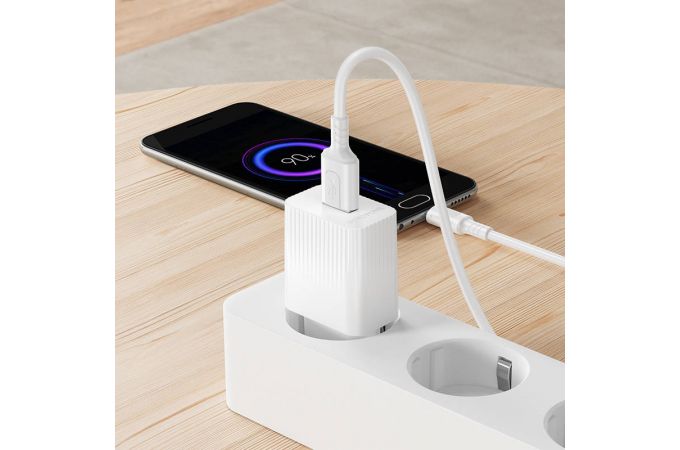 Сетевое зарядное устройство USB + кабель MicroUSB BOROFONE BAS71A Source, белый