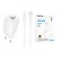 Сетевое зарядное устройство USB-C + кабель Lightning - Type-C BOROFONE BA104A Pudding PD20W+QC3.0 (белый)