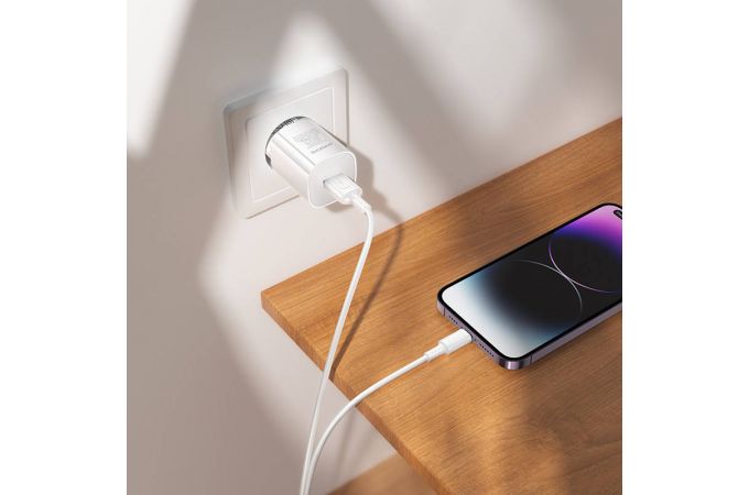 Сетевое зарядное устройство USB-C BOROFONE BA102A Pudding QC3.0 (белый)