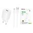 Сетевое зарядное устройство USB-C + кабель Mciro USB - USB BOROFONE BA102A Pudding QC3.0 (белый)