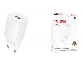 Сетевое зарядное устройство USB-C BOROFONE BA101A Pudding (белый)
