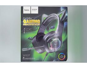 Наушники мониторные проводные HOCO W107 Cute cat luminous cat ear gaming headphones (Elf Cat) (УЦЕНКА! МЯТАЯ УПАКОВКА) (УЦЕНКА! МЯТАЯ УПАКОВКА)
