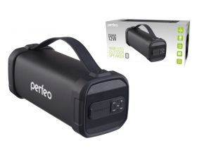 Портативная беспроводная колонка Perfeo PF_A4319 FM, MP3, microSD, USB, AUX, мощность 10Вт, (черный)