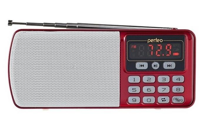 Радиоприемник Perfeo цифровой ЕГЕРЬ FM+ 70-108МГц/ MP3/ питание USB или BL5C/ красный (i120-RED)