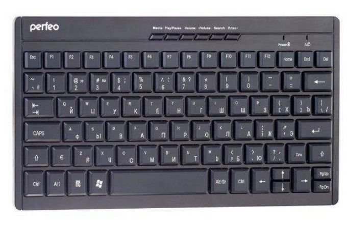 Клавиатура беспроводная Perfeo "COMPACT" Multimedia, USB, (черный)