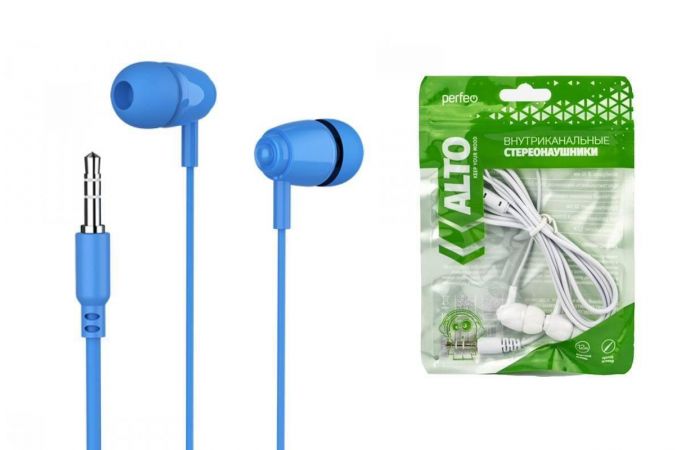 Наушники вакуумные проводные Perfeo ALTO (синий)