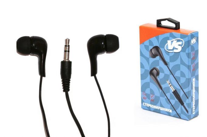 Наушники вакуумные проводные Perfeo VS VS_EHBK_B (черный)