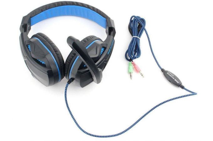 Наушники мониторные проводные Gembird MHS-G215 (черно-синий)
