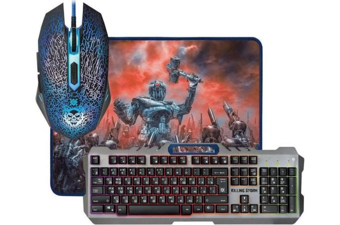 Игровой набор Defender Killing Storm MKP-013L RU (клавиатура+мышка+коврик)