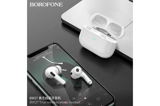 Наушники вакуумные беспроводные BOROFONE BW27 True wireless BT headset Bluetooth (белый)