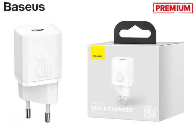 Сетевое зарядное устройство USB-C Baseus Super Si Quick Charger 1C 20W EU (белое)